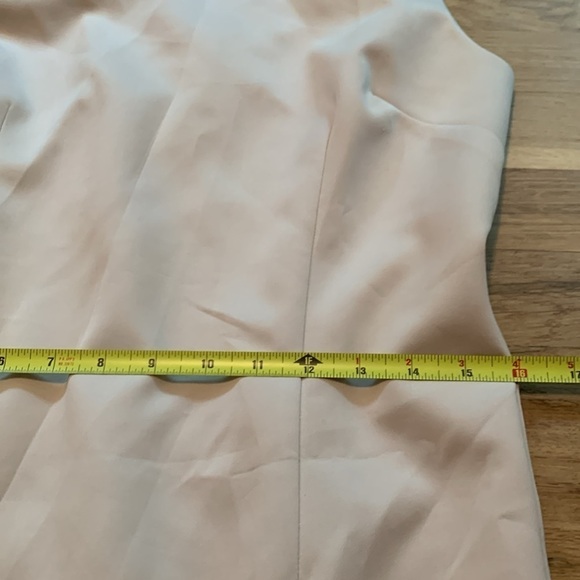 NWT Carmen Marc Valvo Nina Sleeveless Peplum Dress Beige Crystal Women’s 10 - Picture 9 of 15